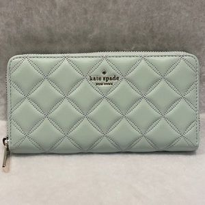 ⭐️SALE⭐️Kate Spade Smooth Quilted Crystal Blue Large Wallet